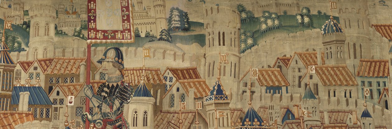 V. Alfonso portugál király hódításait bemutató kárpit (Conquistas de Alfonso V de Portugal), Tournai. Részlet. (Gyapjú és selyem) alkotó: Flemish School