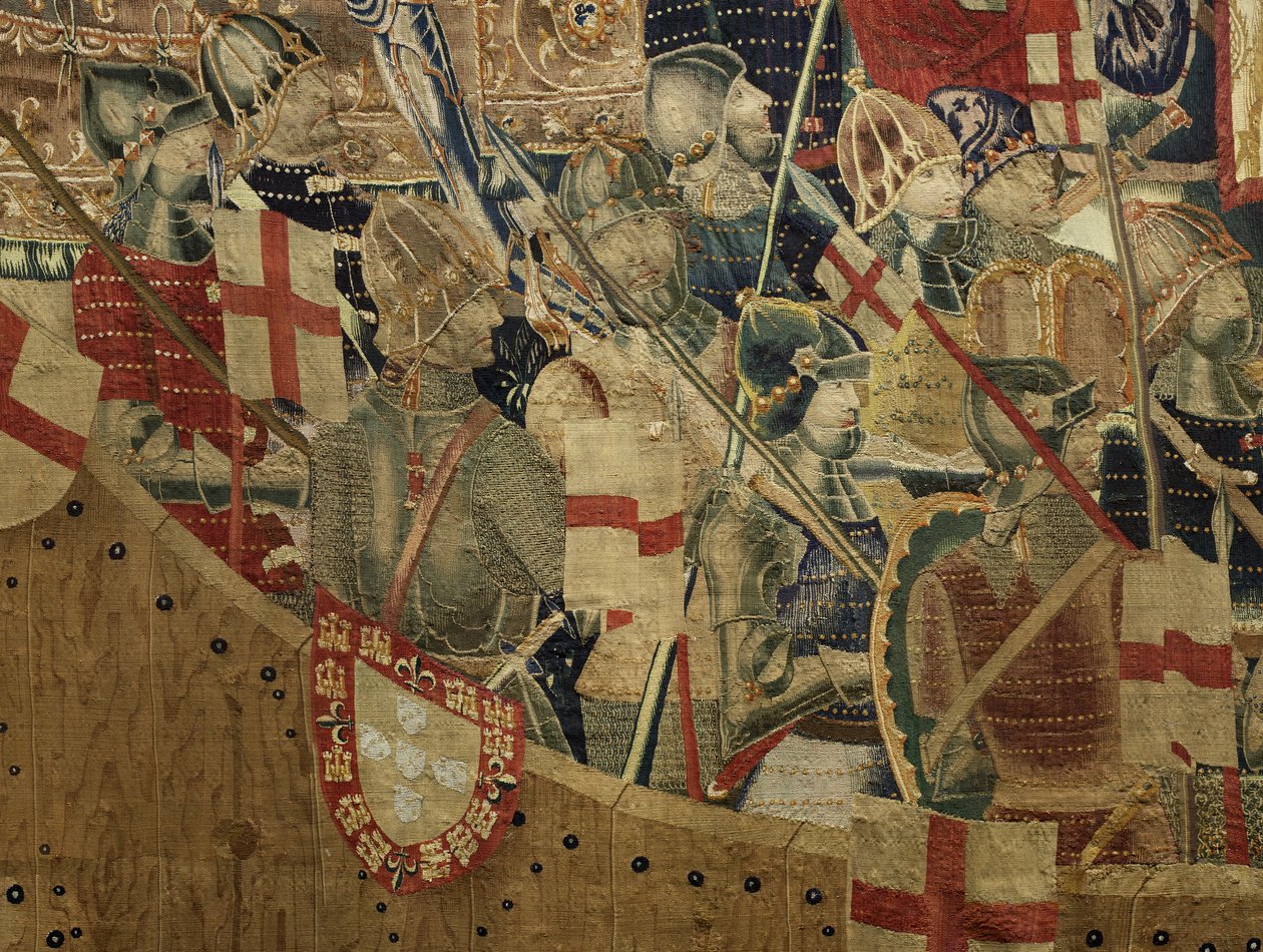 V. Alfonso portugál király hódításait bemutató kárpit (Conquistas de Alfonso V de Portugal), Tournai. Részlet. (Gyapjú és selyem) alkotó: Flemish School