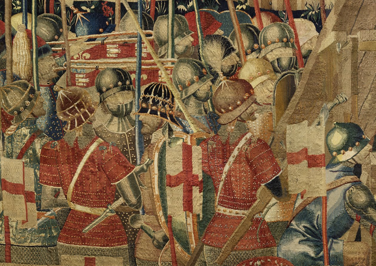 V. Alfonso portugál király hódításait bemutató kárpit (Conquistas de Alfonso V de Portugal), Tournai. Részlet. (Gyapjú és selyem) alkotó: Flemish School