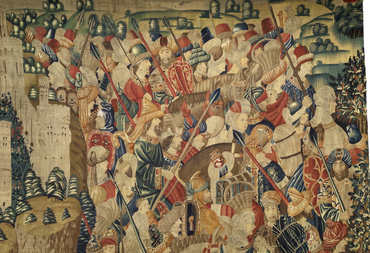 V. Alfonso portugál király hódításait bemutató kárpit (Conquistas de Alfonso V de Portugal), Tournai. Részlet. (Gyapjú és selyem) alkotó: Flemish School