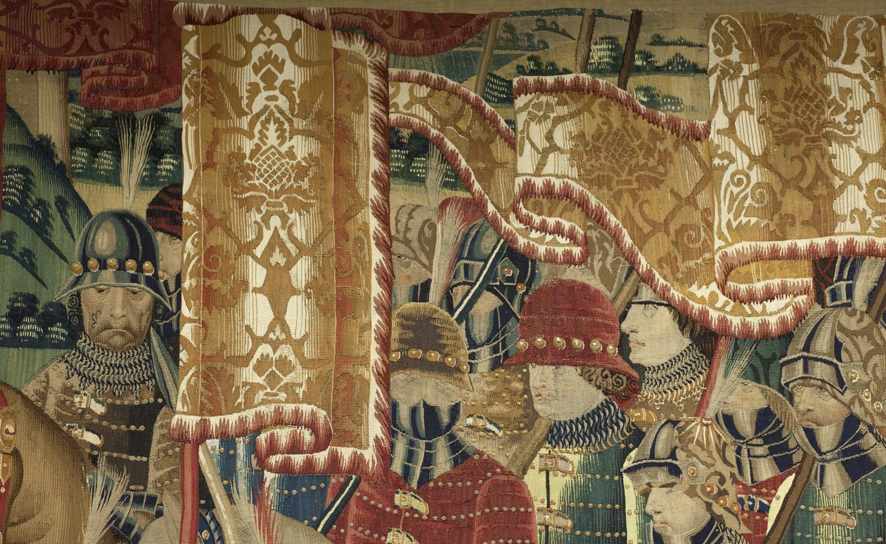 V. Alfonso portugál király hódításait bemutató kárpit (Conquistas de Alfonso V de Portugal), Tournai. Részlet. (Gyapjú és selyem) alkotó: Flemish School
