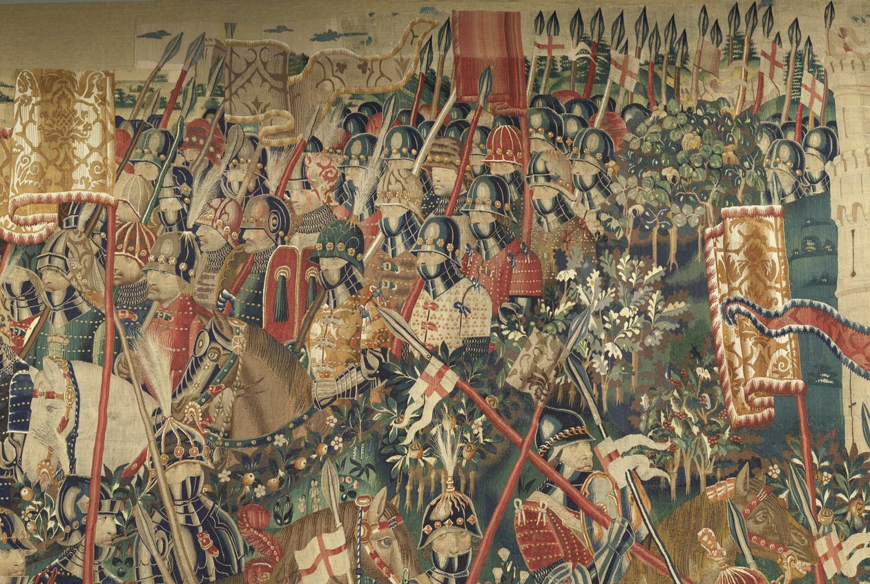 V. Alfonso portugál király hódításait bemutató kárpit (Conquistas de Alfonso V de Portugal), Tournai. Részlet. (Gyapjú és selyem) alkotó: Flemish School