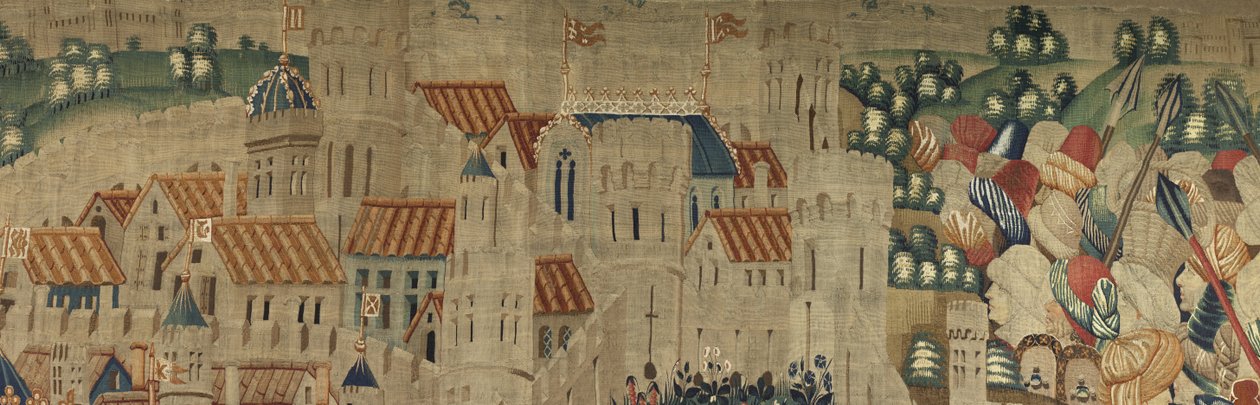 V. Alfonso portugál király hódításait bemutató kárpit (Conquistas de Alfonso V de Portugal), Tournai. Részlet. (Gyapjú és selyem) alkotó: Flemish School