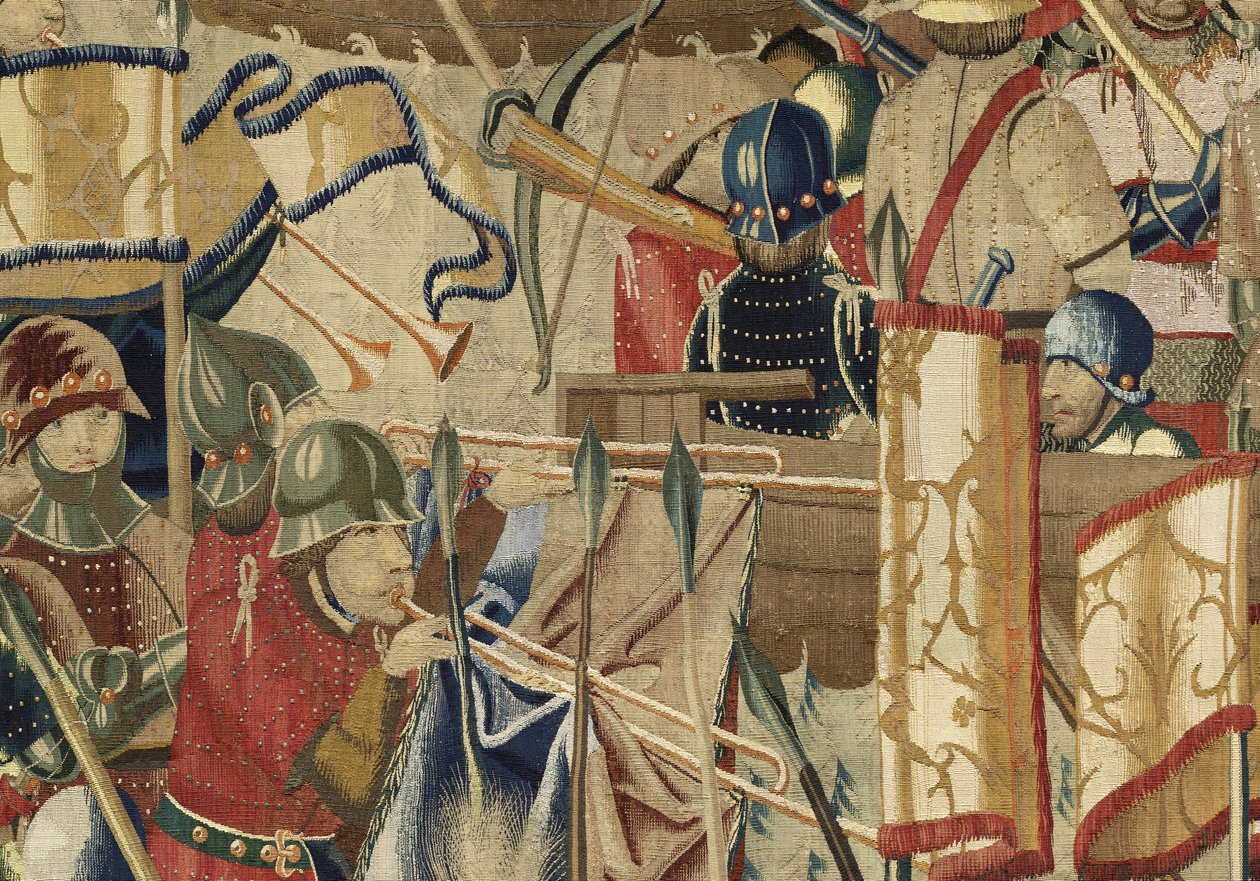 V. Alfonso portugál király hódításait bemutató kárpit (Conquistas de Alfonso V de Portugal), Tournai. Részlet. (Gyapjú és selyem) alkotó: Flemish School