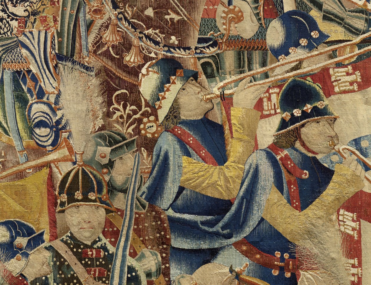 V. Alfonso portugál király hódításait bemutató kárpit (Conquistas de Alfonso V de Portugal), Tournai. Részlet. (Gyapjú és selyem) alkotó: Flemish School