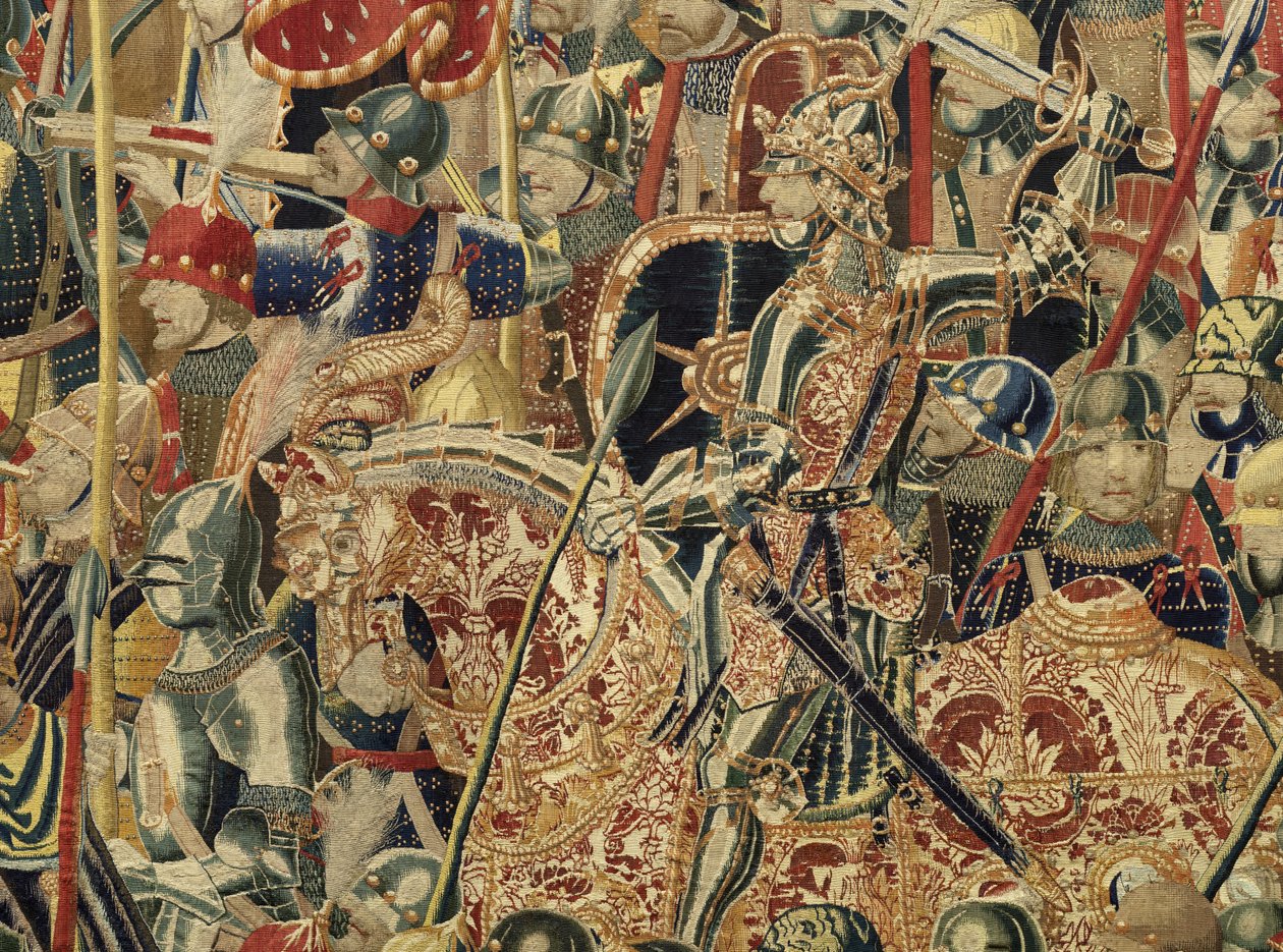V. Alfonso portugál király hódításait bemutató kárpit (Conquistas de Alfonso V de Portugal), Tournai. Részlet. (Gyapjú és selyem) alkotó: Flemish School