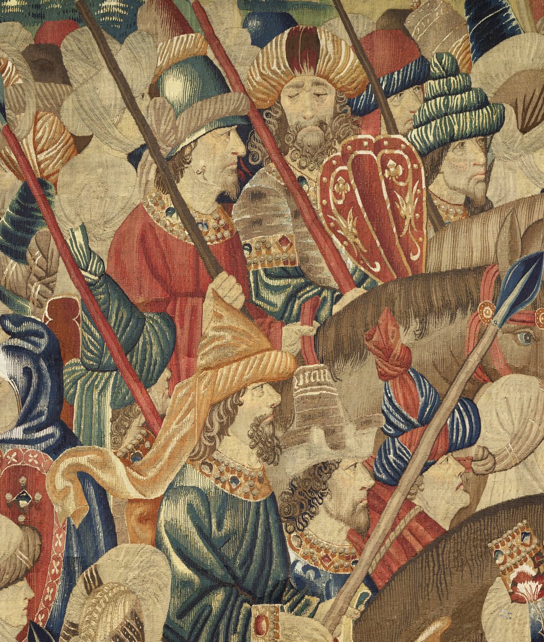 V. Alfonso portugál király hódításait bemutató kárpit (Conquistas de Alfonso V de Portugal), Tournai. Részlet. (Gyapjú és selyem) alkotó: Flemish School