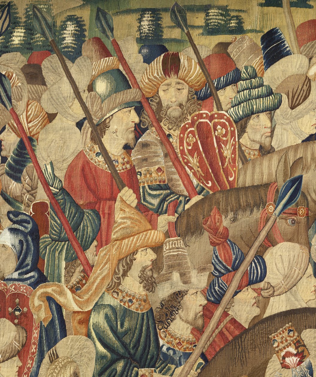 V. Alfonso portugál király hódításait bemutató kárpit (Conquistas de Alfonso V de Portugal), Tournai. Részlet. (Gyapjú és selyem) alkotó: Flemish School