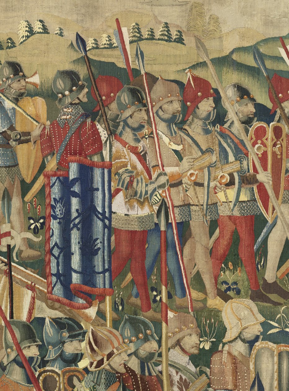 V. Alfonso portugál király hódításait bemutató gobelin (Conquistas de Alfonso V de Portugal), Tournai. Részlet. (Gyapjú és selyem) alkotó: Flemish School