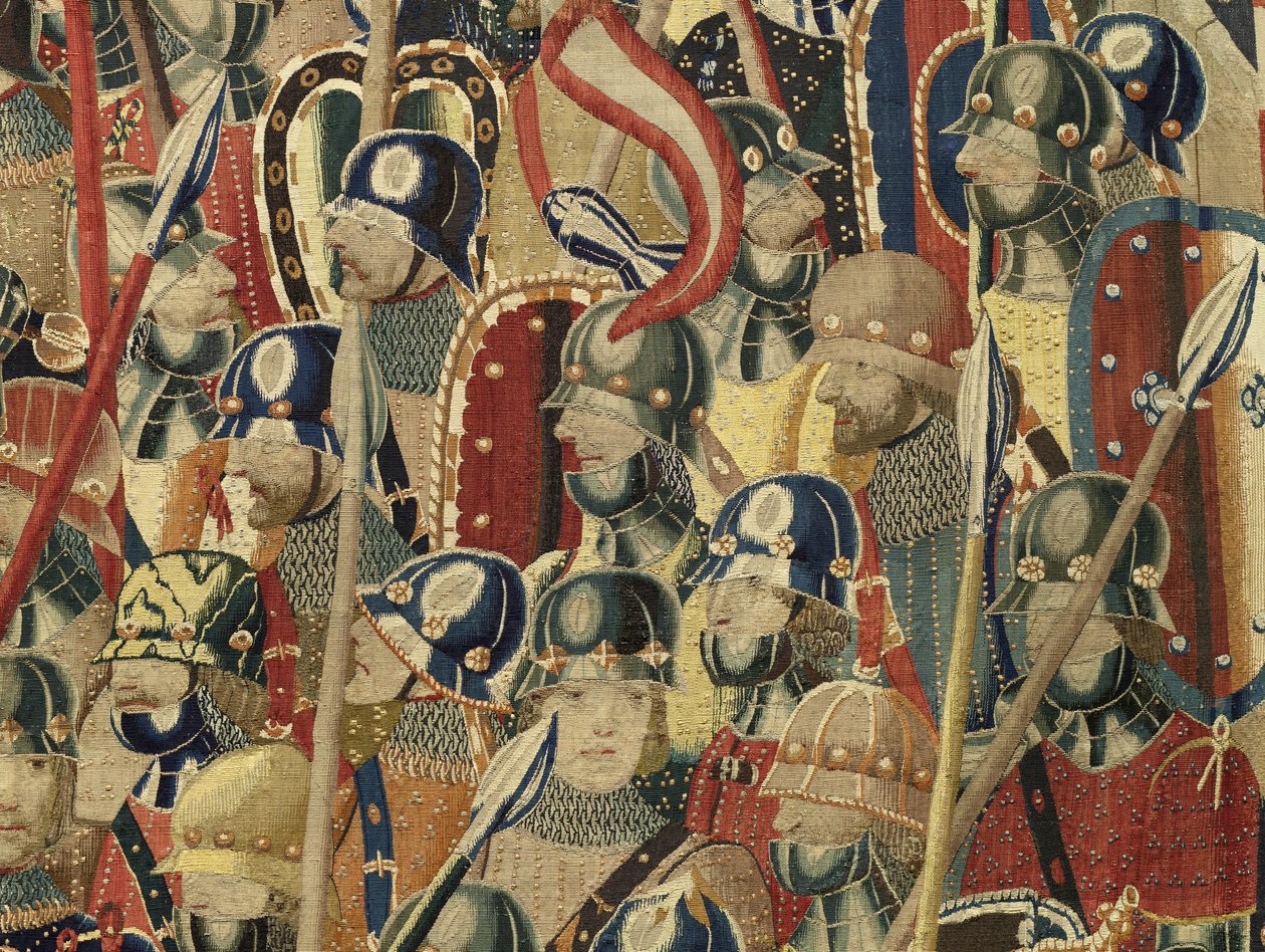 V. Alfonso portugál király hódításait bemutató gobelin (Conquistas de Alfonso V de Portugal), Tournai. Részlet. (Gyapjú és selyem) alkotó: Flemish School