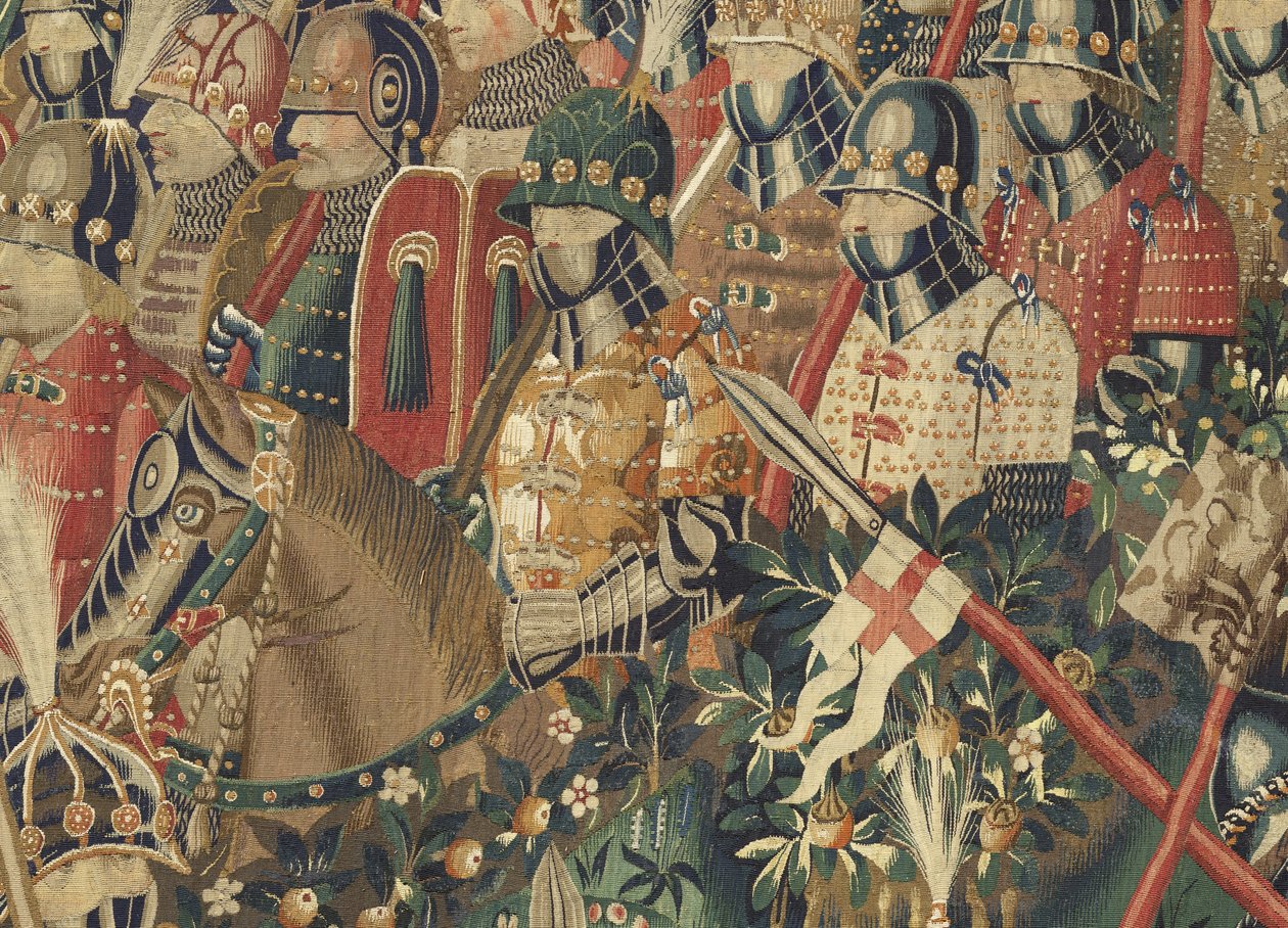 V. Alfonso portugál király hódításait bemutató gobelin (Conquistas de Alfonso V de Portugal), Tournai. Részlet. (Gyapjú és selyem) alkotó: Flemish School