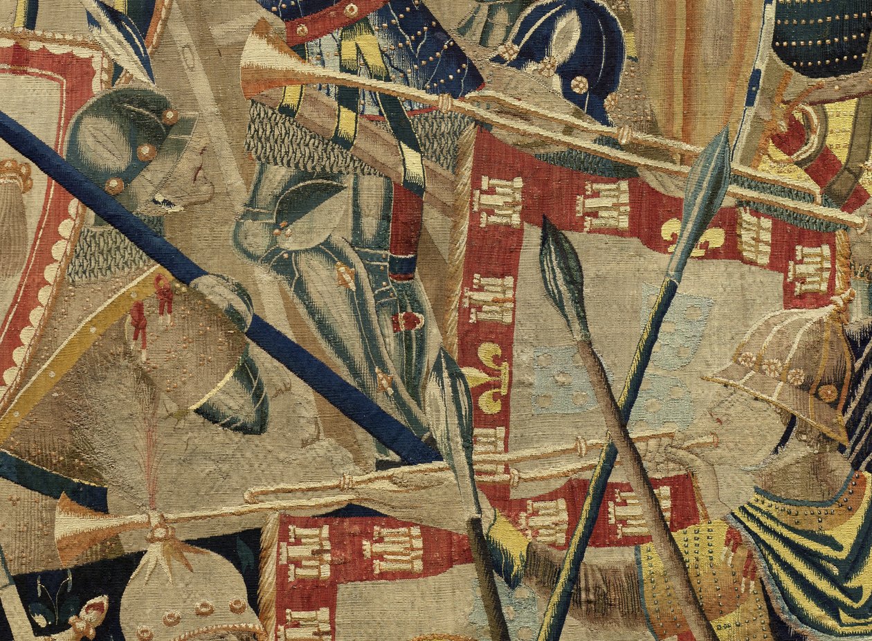 V. Alfonso portugál király hódításait bemutató gobelin (Conquistas de Alfonso V de Portugal), Tournai. Részlet. (Gyapjú és selyem) alkotó: Flemish School