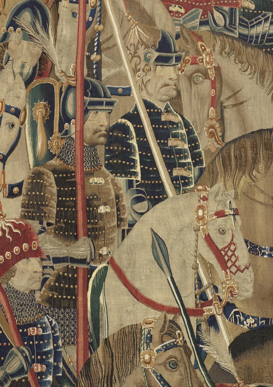 V. Alfonso portugál király hódításait bemutató gobelin (Conquistas de Alfonso V de Portugal), Tournai. Részlet. (Gyapjú és selyem) alkotó: Flemish School