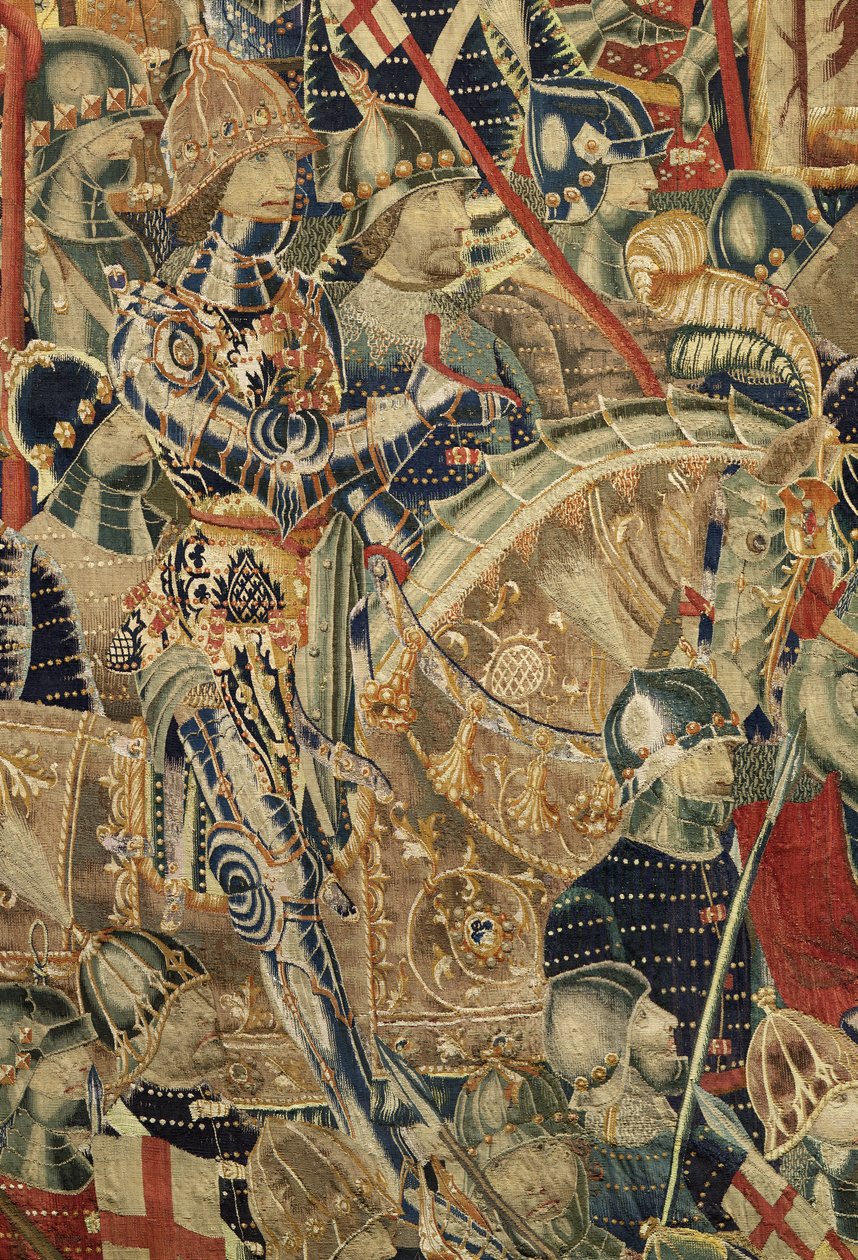 V. Alfonso portugál király hódításait bemutató gobelin (Conquistas de Alfonso V de Portugal), Tournai. Részlet. (Gyapjú és selyem) alkotó: Flemish School