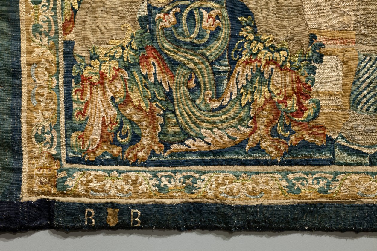 V. Alfonso portugál király hódításait bemutató gobelin (Conquistas de Alfonso V de Portugal), Tournai. Részlet. (Gyapjú és selyem) alkotó: Flemish School