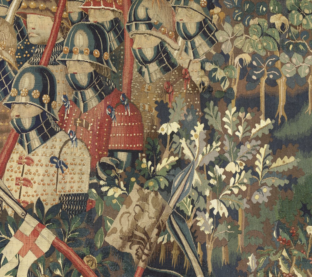 V. Alfonso portugál király hódításait bemutató gobelin (Conquistas de Alfonso V de Portugal), Tournai. Részlet. (Gyapjú és selyem) alkotó: Flemish School