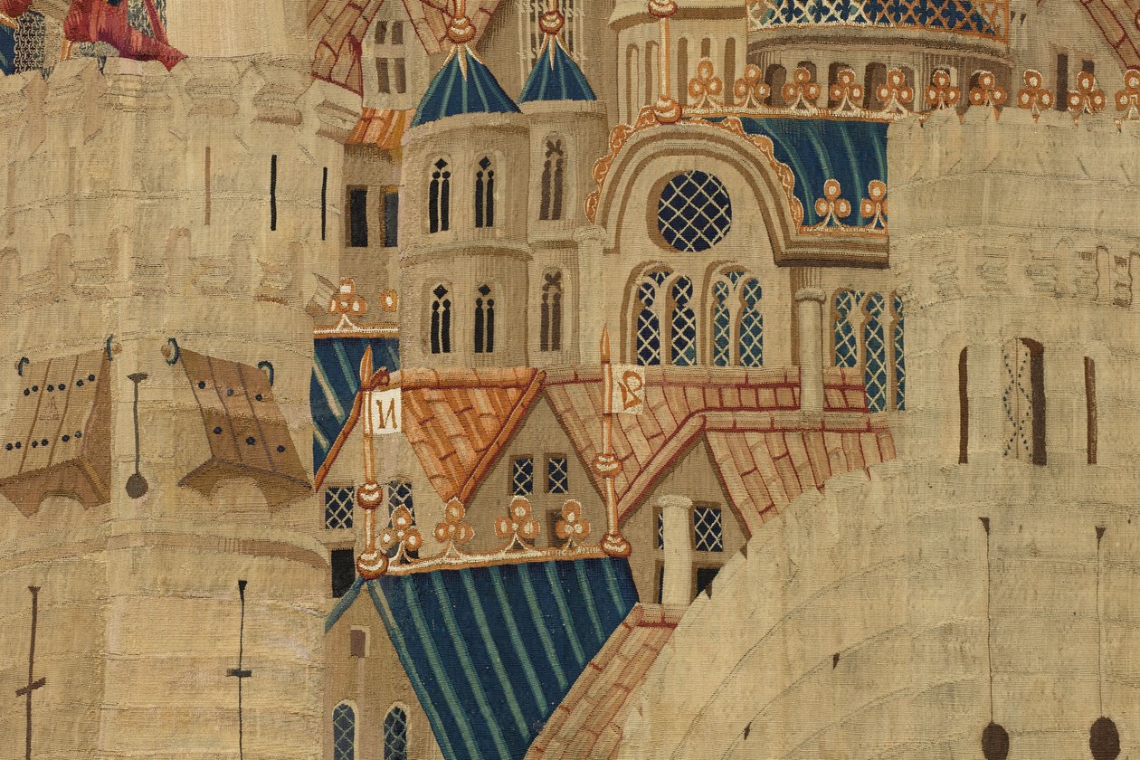 V. Alfonso portugál király hódításait bemutató gobelin (Conquistas de Alfonso V de Portugal), Tournai. Részlet. (Gyapjú és selyem) alkotó: Flemish School