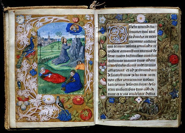 A kerti agónia, miniatúra a Stafford imakönyvből (pergamen) alkotó: Flemish School
