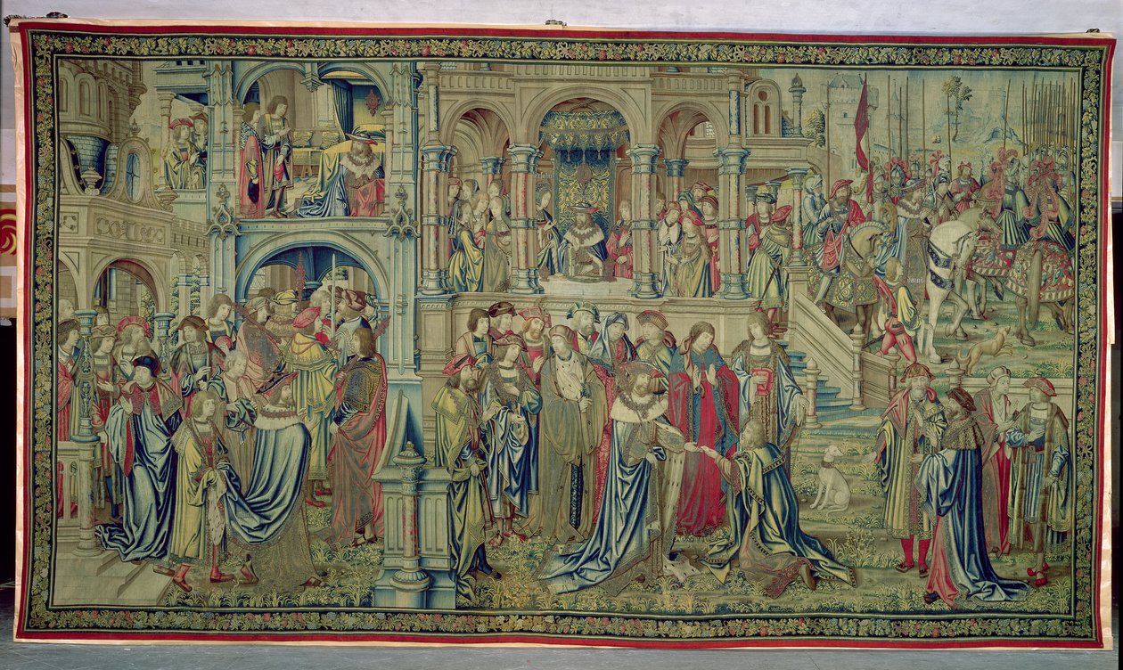 A gyermek és a király halála győzelmet ígér, Dávid és Betsabé kárpitja, 1510-1515 alkotó: Flemish School