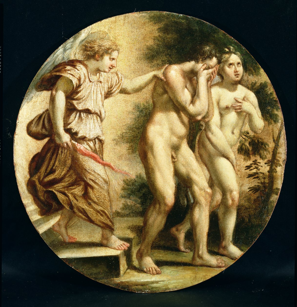The Expulsion from the Garden, 1600 körül (olaj, nyárfa panel) alkotó: Flemish School