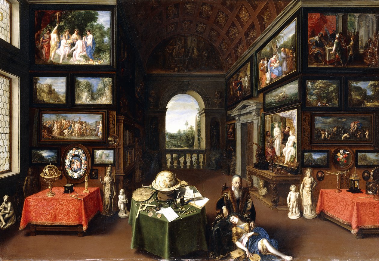 Képcsarnok belseje festészet és rajz megszemélyesítésével, 1630 körül alkotó: Flemish School