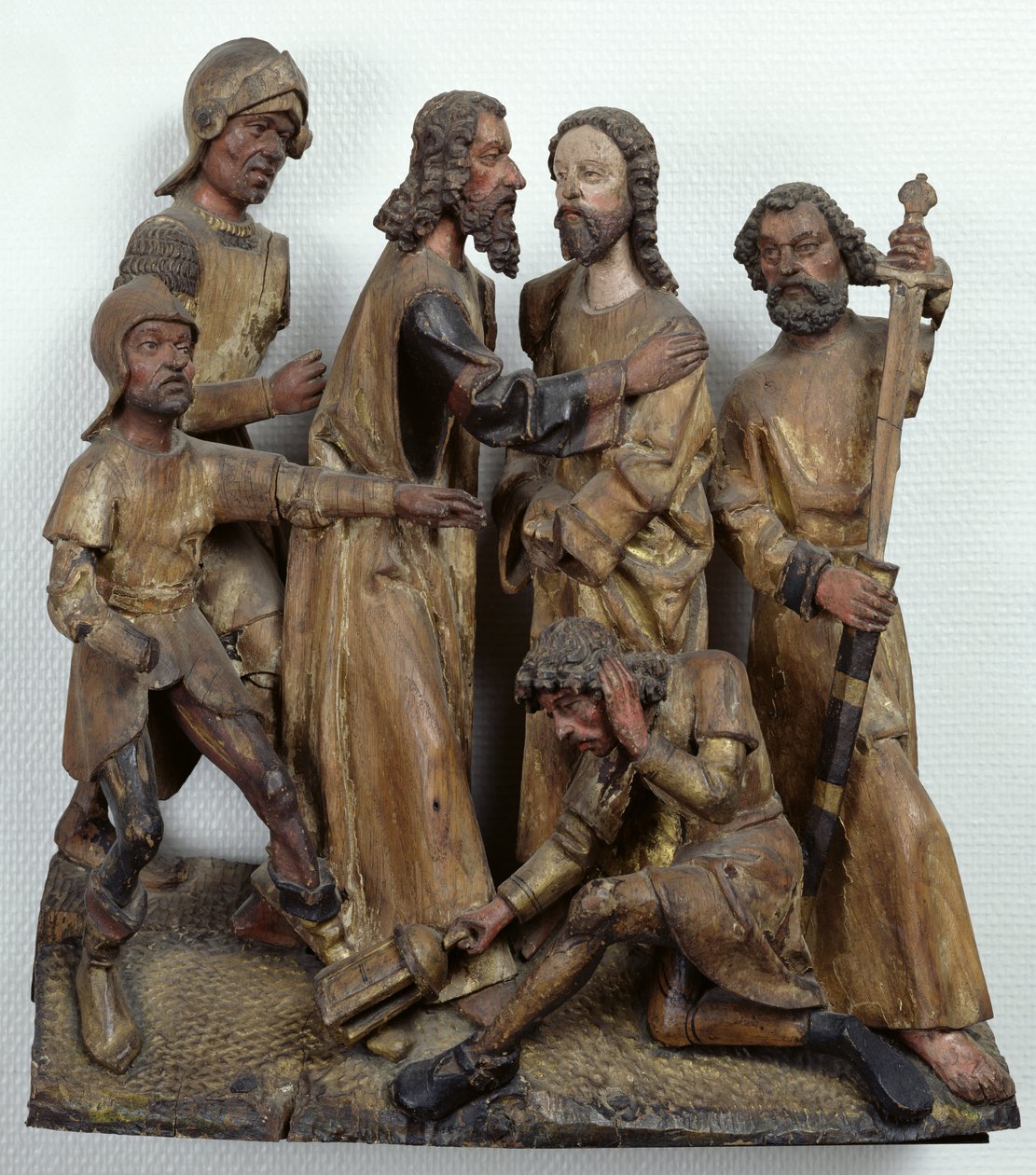 Júdás csókja, Antwerpenből (polikróm fa) alkotó: Flemish School