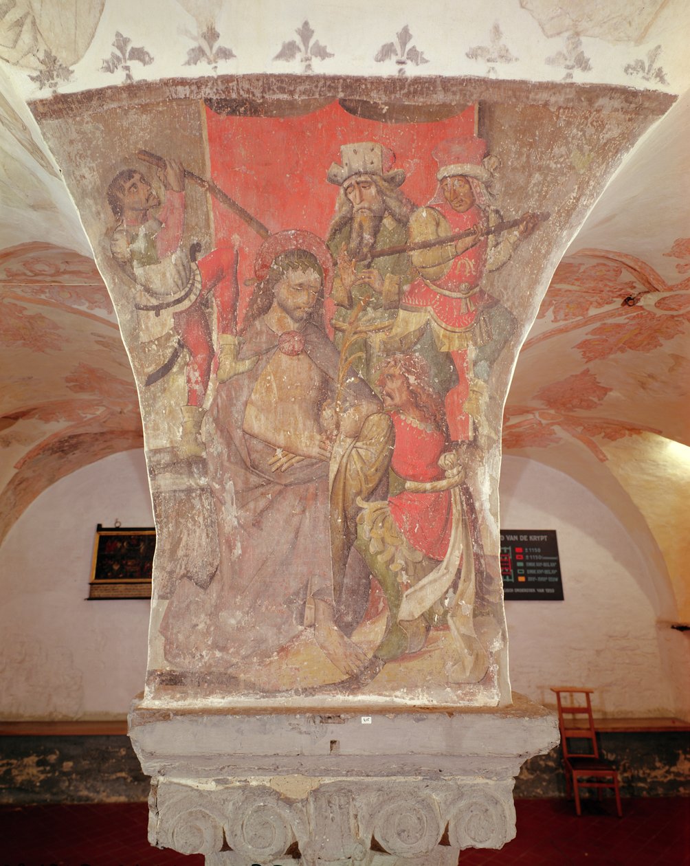 Krisztus kigúnyolása, falfestmény a kriptából alkotó: Flemish School