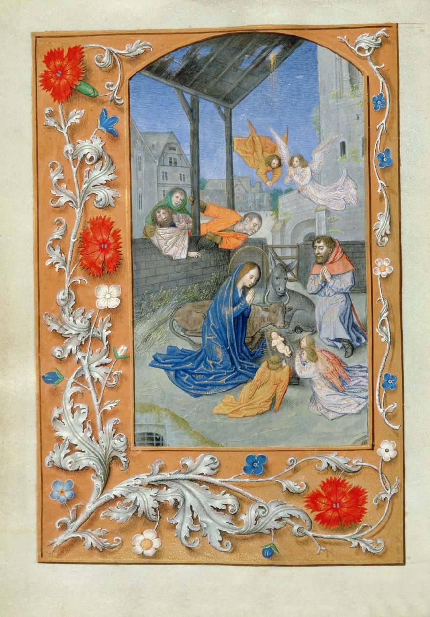 Születés, 1480 körül (pergamen) alkotó: Flemish School