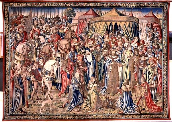 A királyi jelvény bemutatása, Dávid és Batsabé gobelinje, 1510-1515 körül (szőttes) alkotó: Flemish School