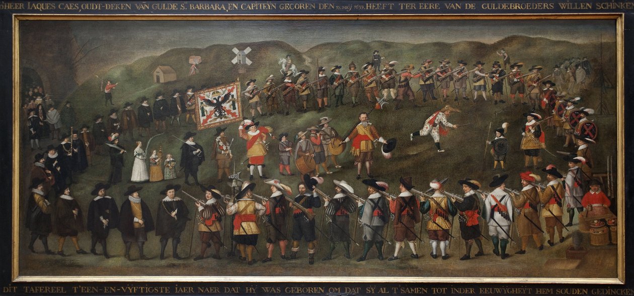 A Dunkerque-i Saint Barbe dzsemének tagjai 1633-ban. Névtelen flamand festmény, olaj, vászon alkotó: Flemish School