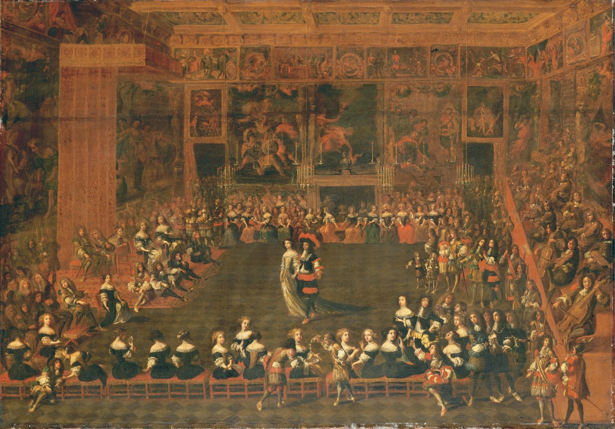Bál megnyitása egy palota gyülekezeti teremben, 1660-70 körül alkotó: Flemish School