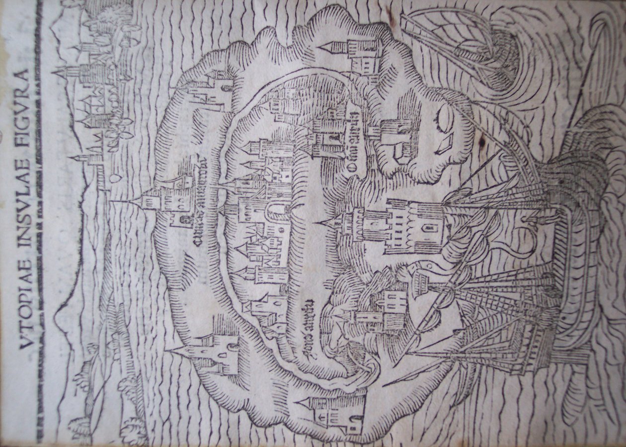 Az utópia címlapja, Thomas More, Leuven 1516 alkotó: Flemish School
