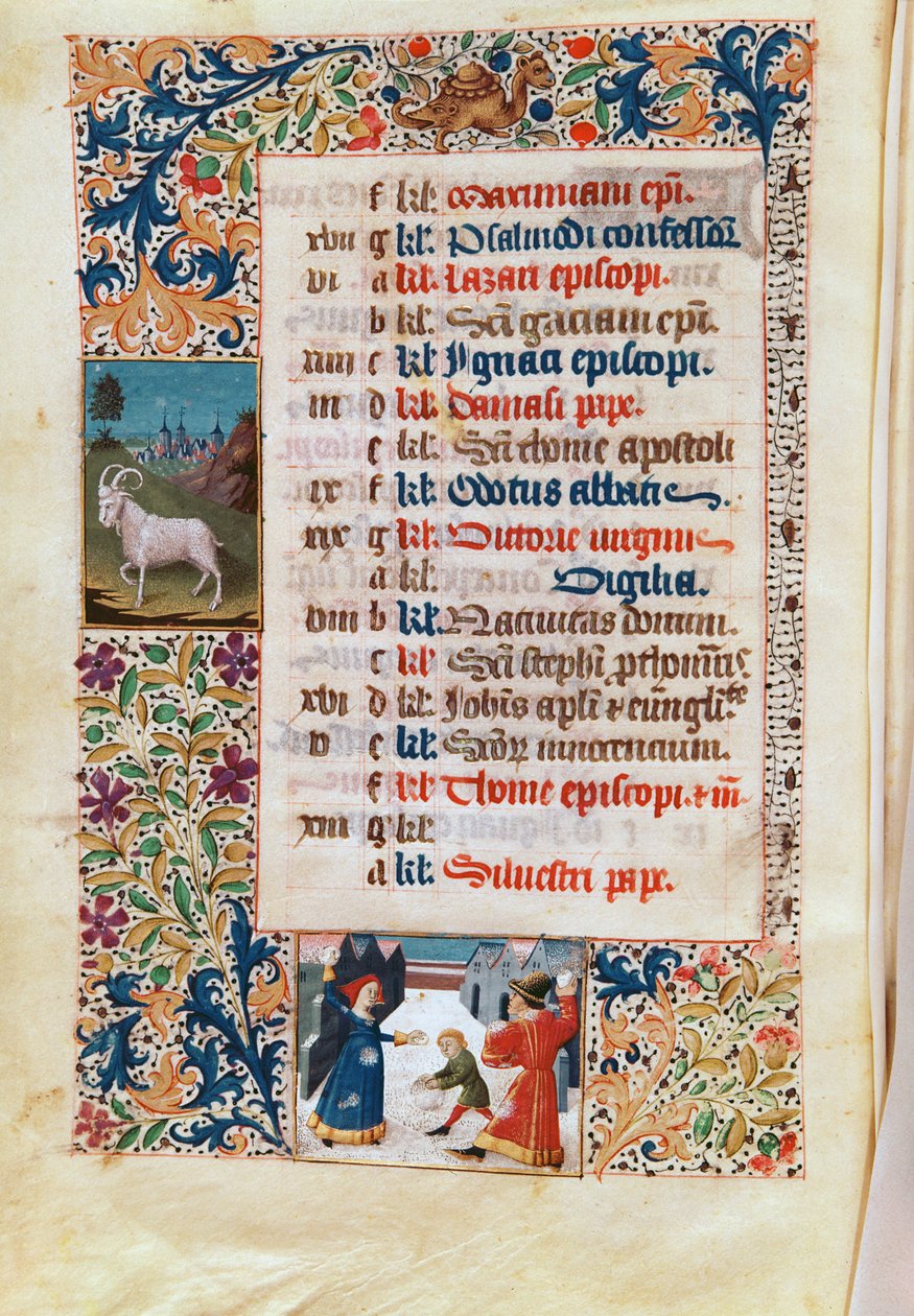 V.25-3 Fol.12v December hónap alkotó: Flemish School