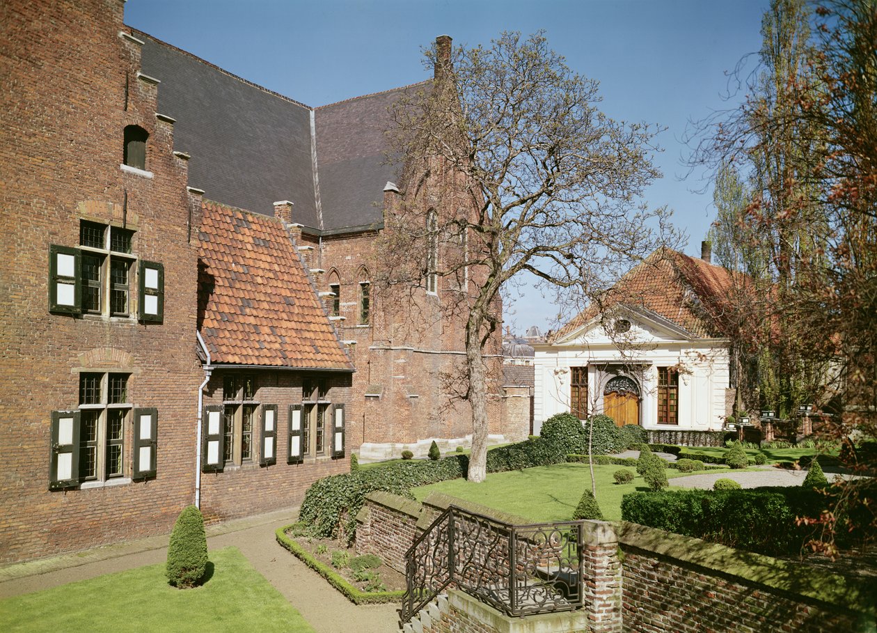 Kilátás az Apátnő Házára, a refektóriumra és egy kollégiumra (lásd még: 208606, 375105, 375106 és 375107) alkotó: Flemish School