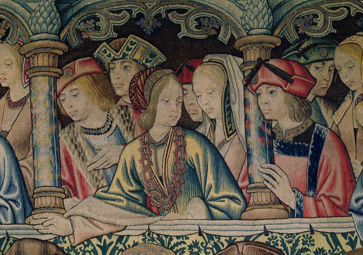 Nők Dávid udvarában, részlet Dávid és Betsabé kárpitjáról, 1510-1515 alkotó: Flemish School