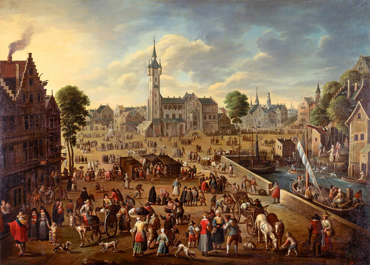 Városkép a Lier főteréről, kb. 1620-1625 alkotó: Flemish master