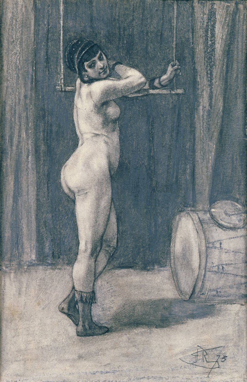 Nő trapézzel (pasztell) alkotó: Félicien Rops