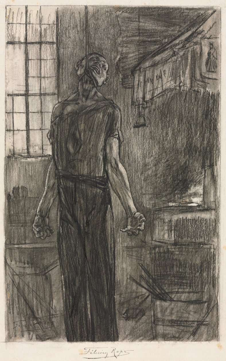 Az akasztott ember a kovácsműhelyben alkotó: Félicien Rops