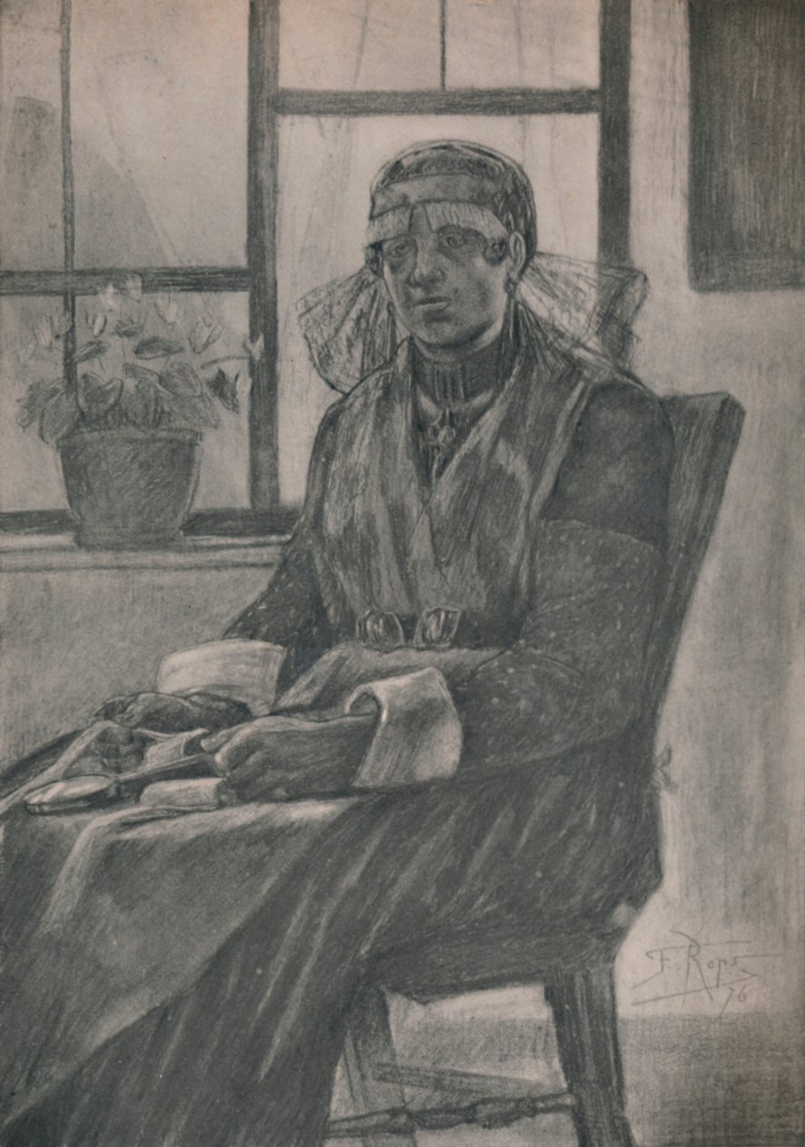 "A csipkeverő", 1946 alkotó: Félicien Rops