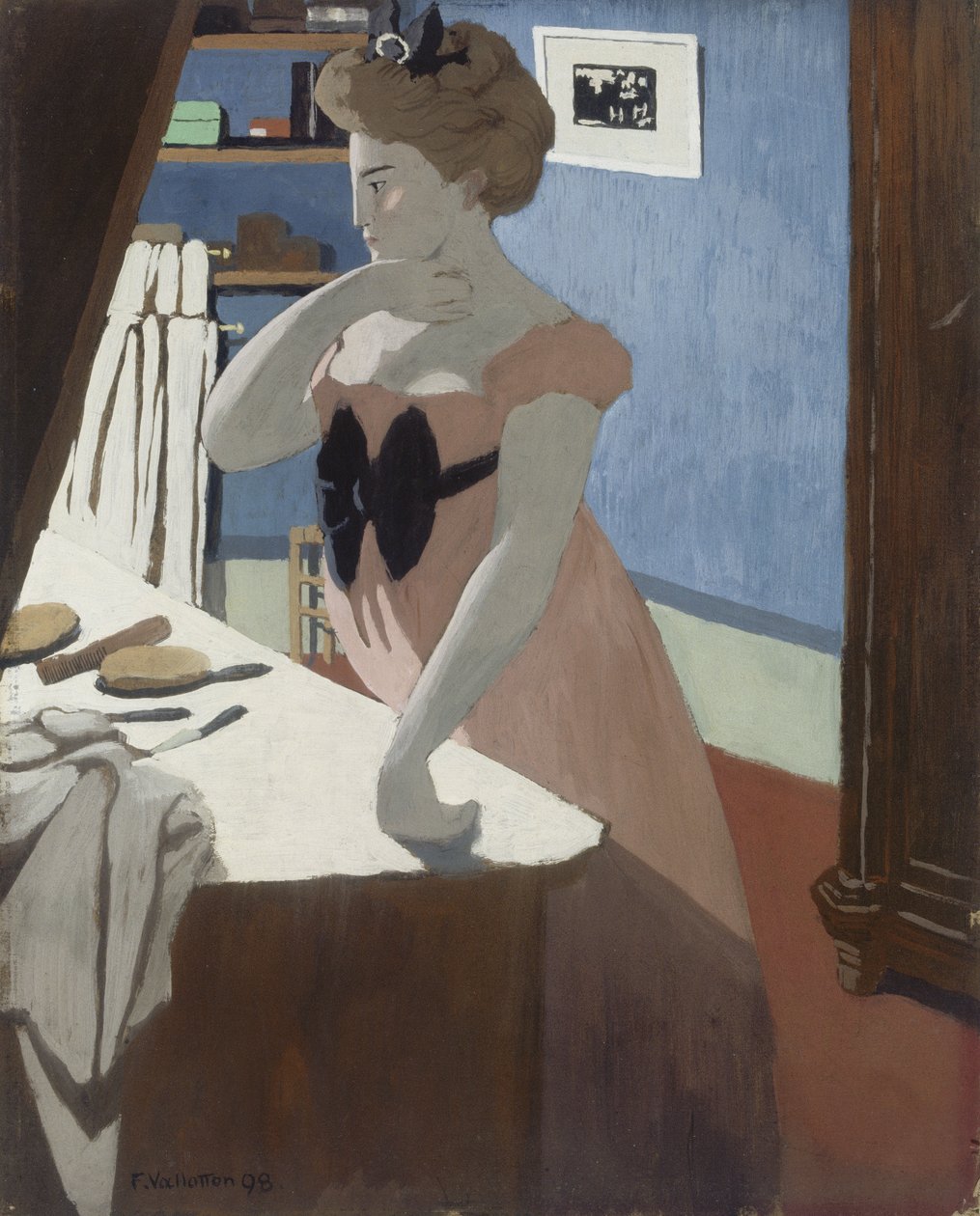 Misia az öltözőasztalánál alkotó: Felix Edouard Vallotton