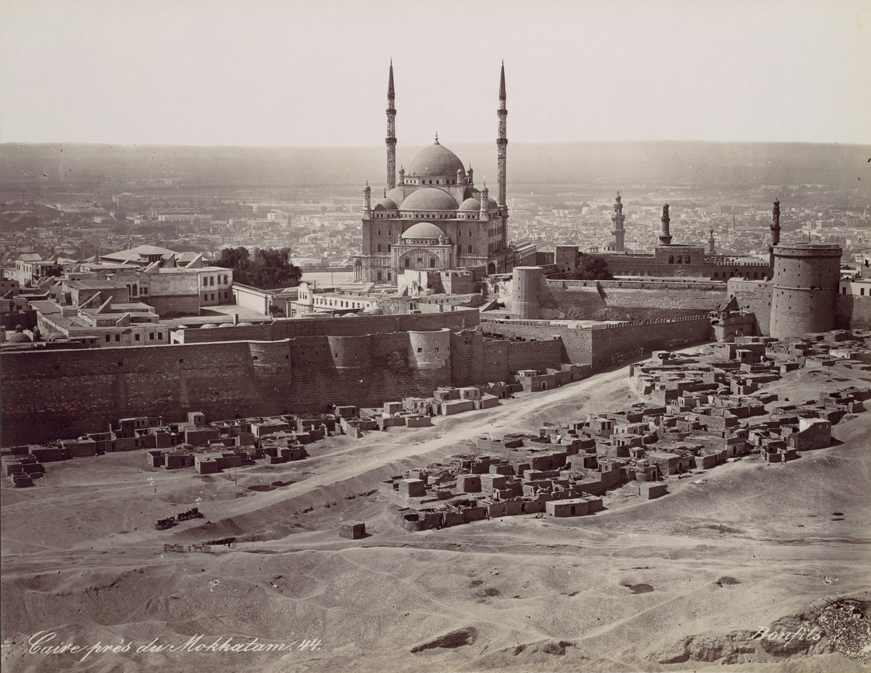 Kairó a Mokkatam közelében, 1870-es évek. alkotó: Félix Bonfils