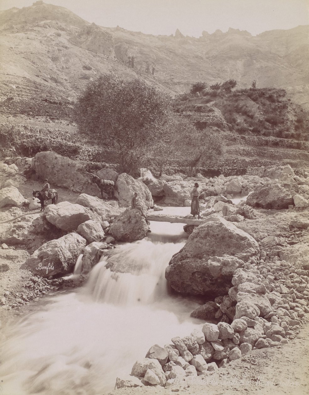 Cours du Kadisha, Monte Lisszabon, 1860-80-as évek, nyomtatott autó. 1870. alkotó: Félix Bonfils