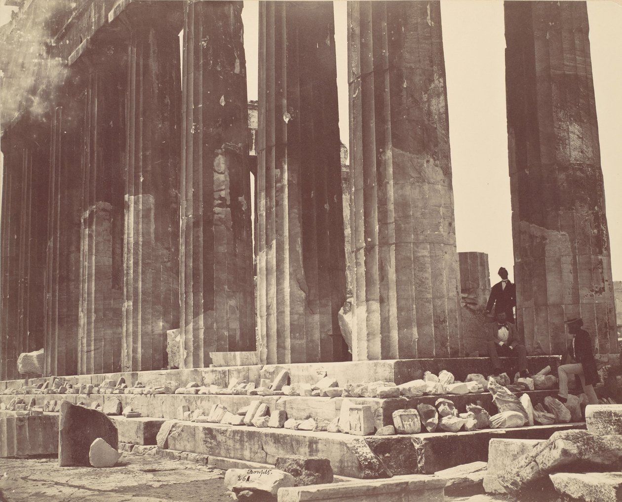 [Részletek a Parthenon oszlopsoráról, Athén], kb. 1870-es évek. alkotó: Félix Bonfils