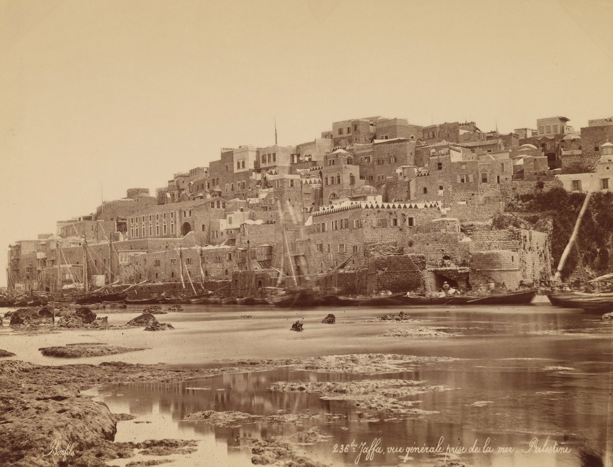Jaffa, általános nézet a tengerből - Palesztina alkotó: Félix Bonfils