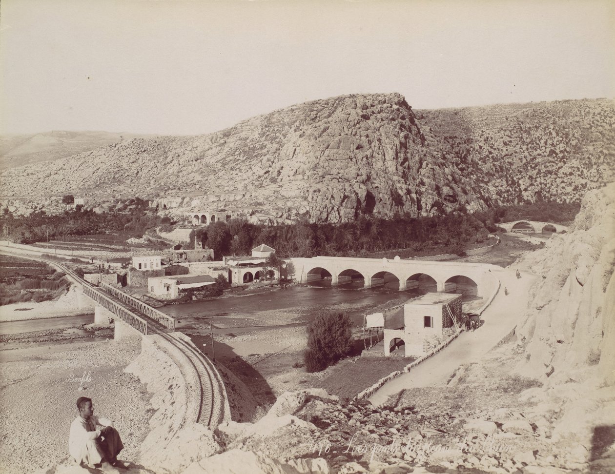 The Bridges of the Virág [River] of the Dog, kb. 1880. alkotó: Félix Bonfils