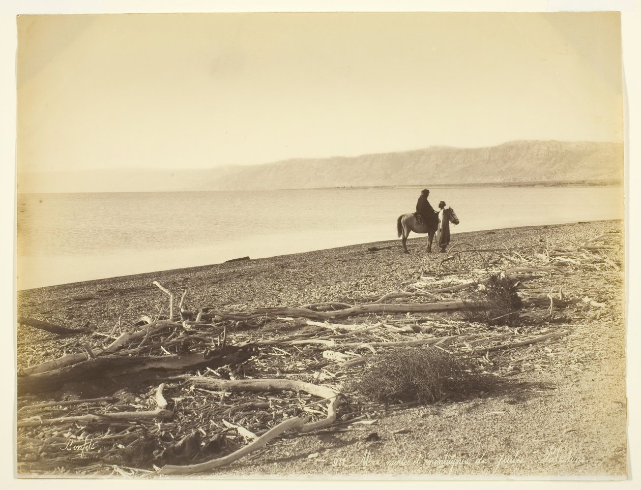 Holt-tenger és a Júdeai-hegység. Palesztina Holt-tenger és Júdea hegyei, Palesztina, 1875 alkotó: Félix Bonfils