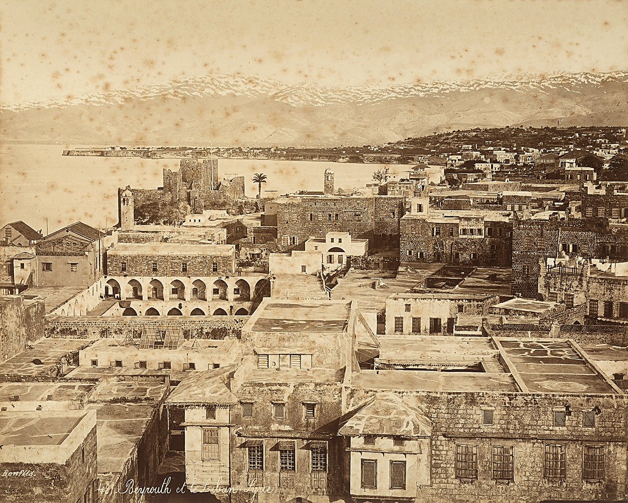 Panorámás kilátás Bejrútra, Libanonra alkotó: Félix Bonfils