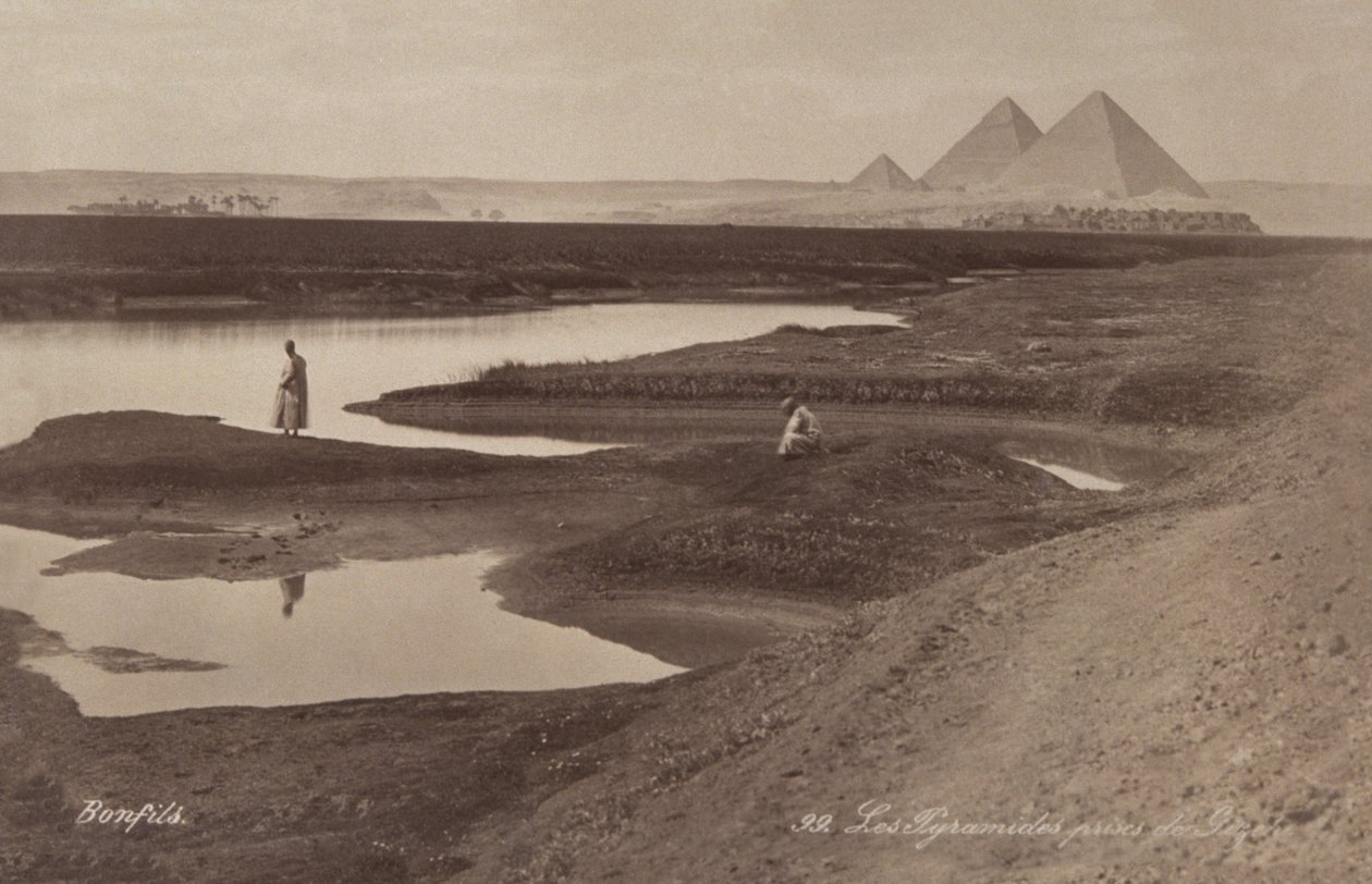 A gízai piramisok, 1900 körül (fotó) alkotó: Félix Bonfils