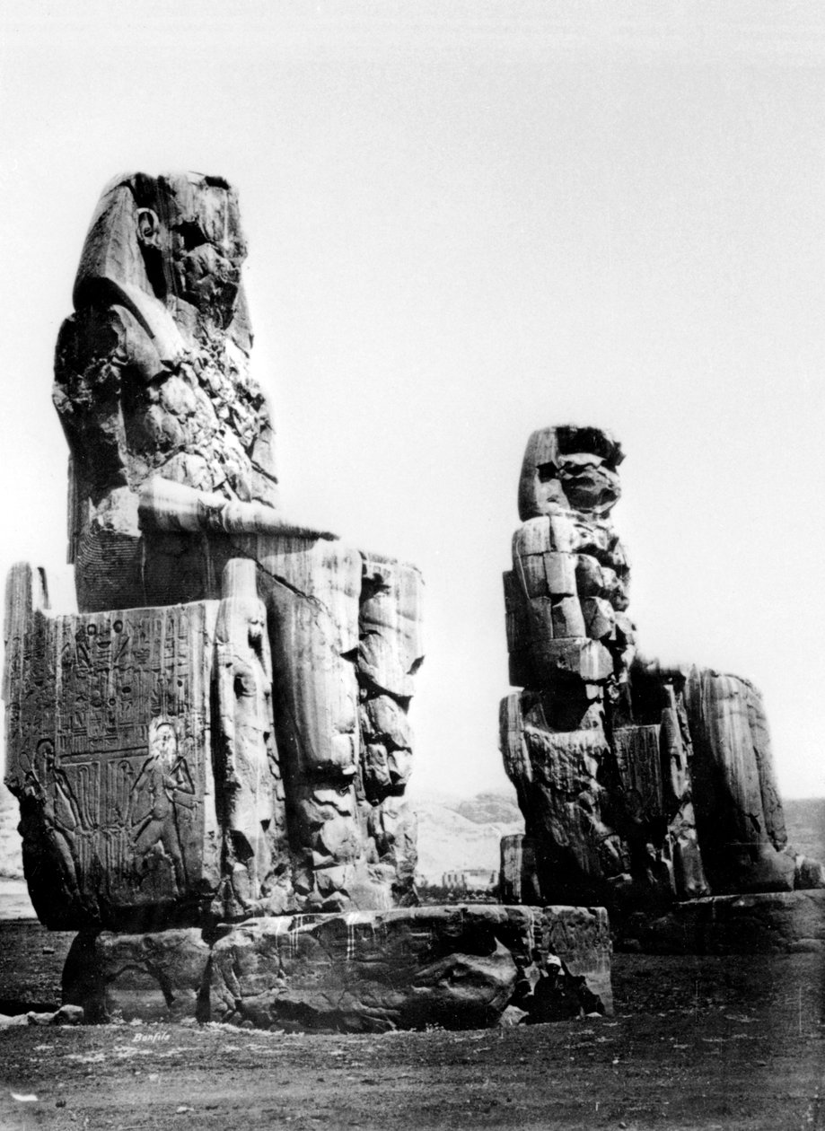 A memnoni kolosszusok, Théba, Núbia, Egyiptom, 1878 alkotó: Félix Bonfils