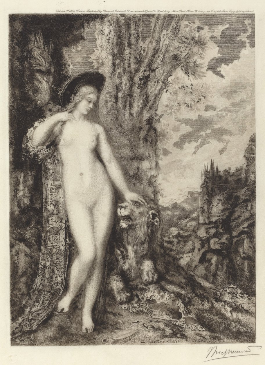 A szerelmes oroszlán alkotó: Félix Bracquemond, after Gustave Moreau